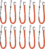 10pcs Retractable Tool Lanyards for Hand Tools with Carabiner and Adjustable Loop End, Extendable Length 31.5 "-43.3", Aluminum Screw Lock Carabiner with Shock Cord Stopper