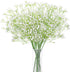 10Pcs Artificial Baby Breath Flowers White with Long Stem, Real Touch Silk Gypsophila Bouquets Bulk for Wedding, DIY Floral Arrangements, Home & Office Decor, Party Centerpieces, White