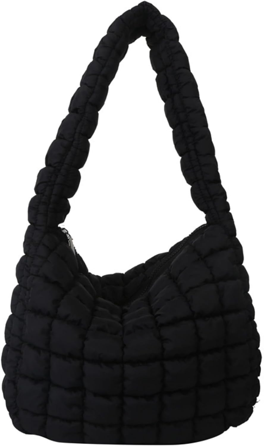 Puffer Tote Bag Women Quilted Shoulder Bags Puffy Bubble Pleated Purse Nylon Padding Cloud Crossbody Bag 2024