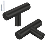 (50 Pack) Cabinet Knob Black Stainless Steel Drawer Knobs - HD201BK Matte Black Kitchen Cabinet Hardware