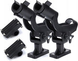 Adjustable Rotatable Plastic Fishing Rod 3 Mount Rack Holder Bracket Boat Canoeing Rowing Mount Kit Kayak Side Rod Holder
