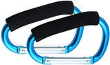 Stroller Hooks by Baby,Large Stroller Hooks for Mommy, 2 pcs Carabiner Stroller Hook Organizer for Hanging Purses, Diaper Bag, Shopping Bags (Sky Blue)