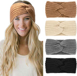 Knit Crochet Headband for Women Ear Warmer Soft Turban Stretch Headbands Warmer Winter Running Fashion Head Wrap Winter Accessories