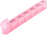 Weekly Pill Organizer, Large 7 Day Pill Box, Travel Pill Case, Daily Pill Dispenser for Vitamins, Medicines, Supplements, and Fish Oil(Pink)