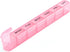 Weekly Pill Organizer, Large 7 Day Pill Box, Travel Pill Case, Daily Pill Dispenser for Vitamins, Medicines, Supplements, and Fish Oil(Pink)