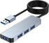4-Port USB 3.0 Hub, Portable Data USB Hub, USB Splitter for MacBook, Mac Pro, Mac mini, iMac, Surface Pro, Laptop, PC, Flash Drive, Mobile HDD (Charging Not Supported) (3.9ft)