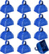 Metal Cowbells - Blue 3 Inch Cow Bells Noise Makers, Loud Call Bell with Handles for Sporting Events, Cheering, Team Spirit, Noisemakers, Weddings, (Pack of 12)