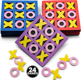 Tic Tac Toe (Bulk Pack of 24) 5"x5" Foam Tic-Tac-Toe Mini Board Game Toys for Kids, Birthday Party Favors, Goody Bag Stuffers, Classroom Prizes & Occupational Therapy, Stocking Stuffers
