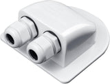 Solar Cable Entry Gland - Waterproof Double Connector Cover, Photovoltaic Plastic Bracket Curved ABS Dual Entry Housing for RV, Caravan Boat Panels