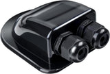 Solar Cable Entry Gland - Waterproof Double Connector Cover, Photovoltaic Plastic Bracket Curved ABS Dual Entry Housing for RV, Caravan Boat Panels