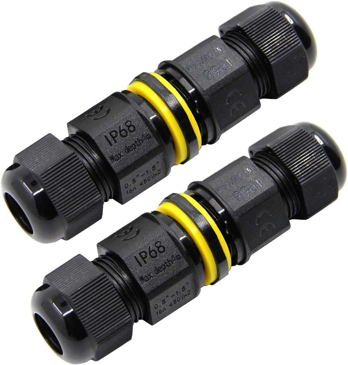 FX Junction Box Outdoor Waterproof IP68 Electrical Cable Connector 2 Way M20 Plug Wire Range 5 to 12mm External Cord Boxes 2 pcs