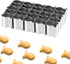 Gold Fish Cracker Cutter - 25 Cavity Fish Shaped Cookie Cutter - Stainless Steel - Silver - 1 Piece