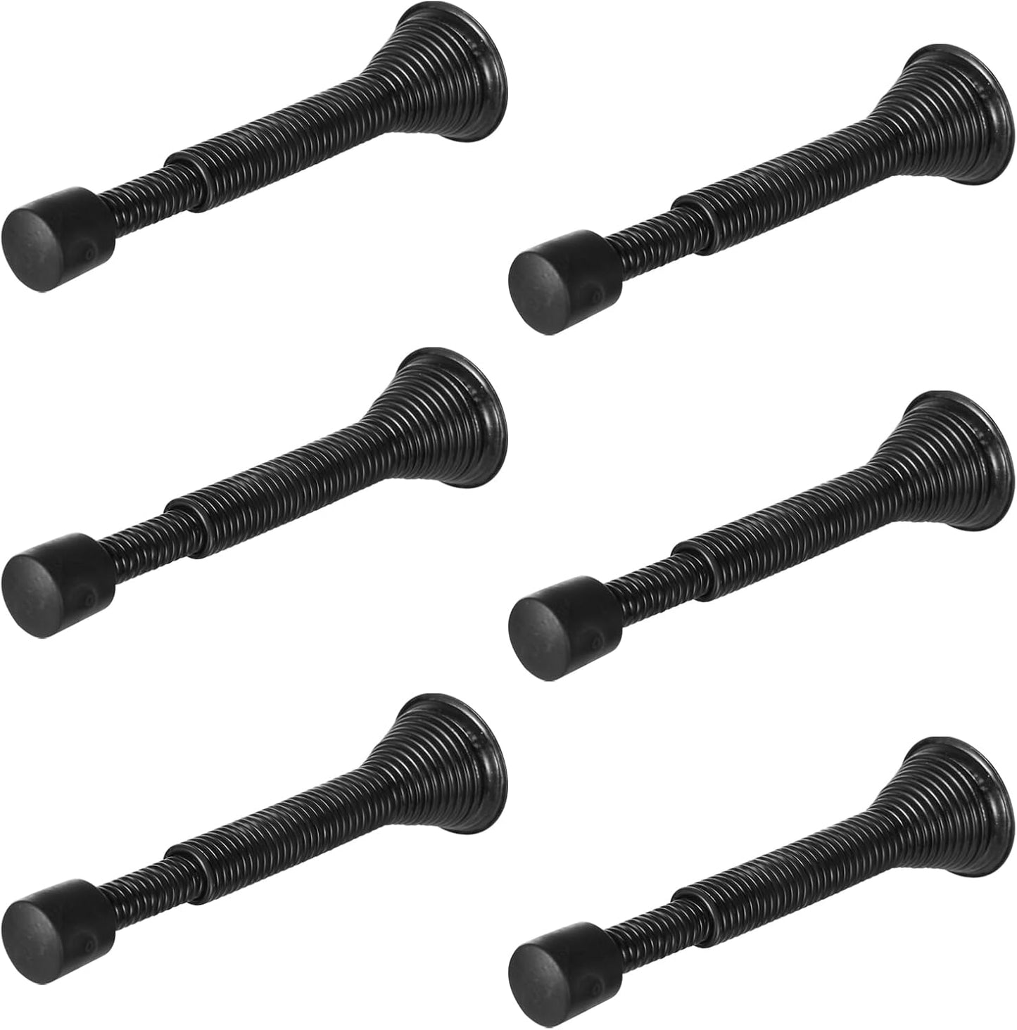 Spring Door Stop Door Stopper for Wall 6 Pack Flexible Door Stops with Rubber Bumper for Bottom of Door