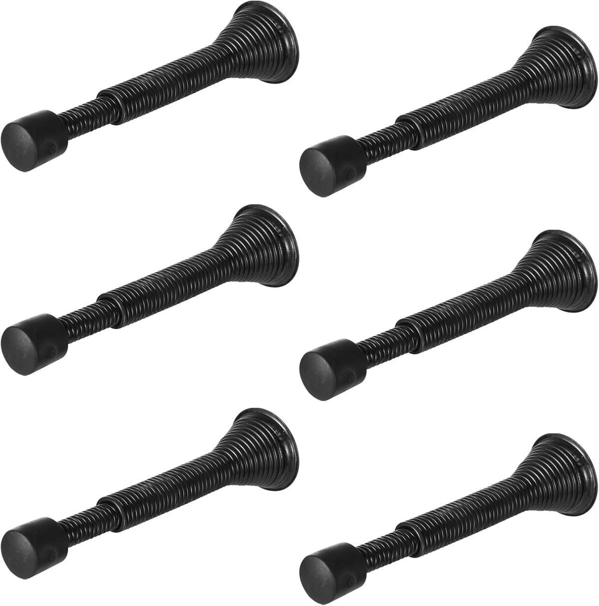 Spring Door Stop Door Stopper for Wall 6 Pack Flexible Door Stops with Rubber Bumper for Bottom of Door