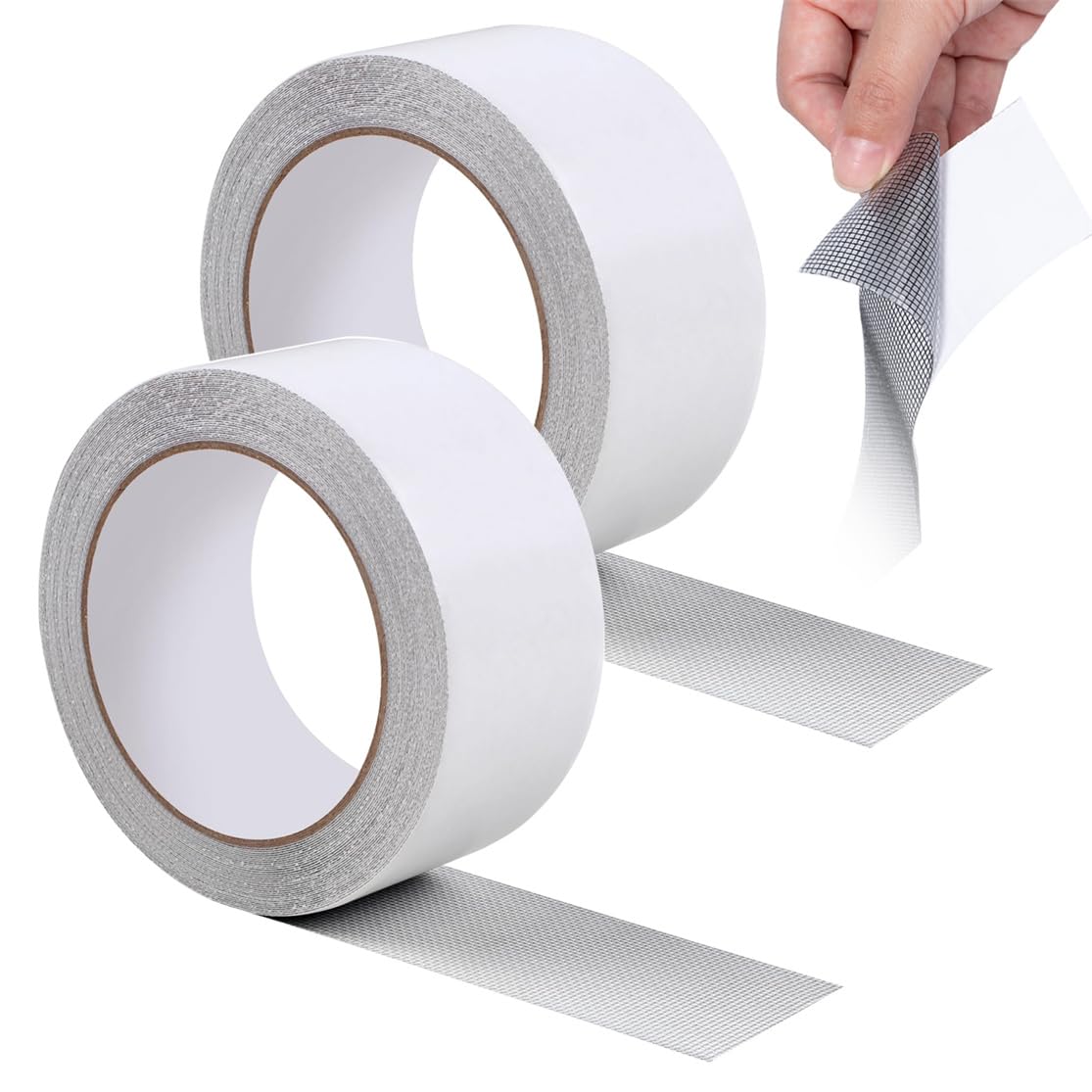 Window Screen Repair Kit, Screen Repair Tape 2PCS Strong Adhesive Patch Tape Fiberglass Covering Mesh Repair Tape Screen Patch for Windows Doors
