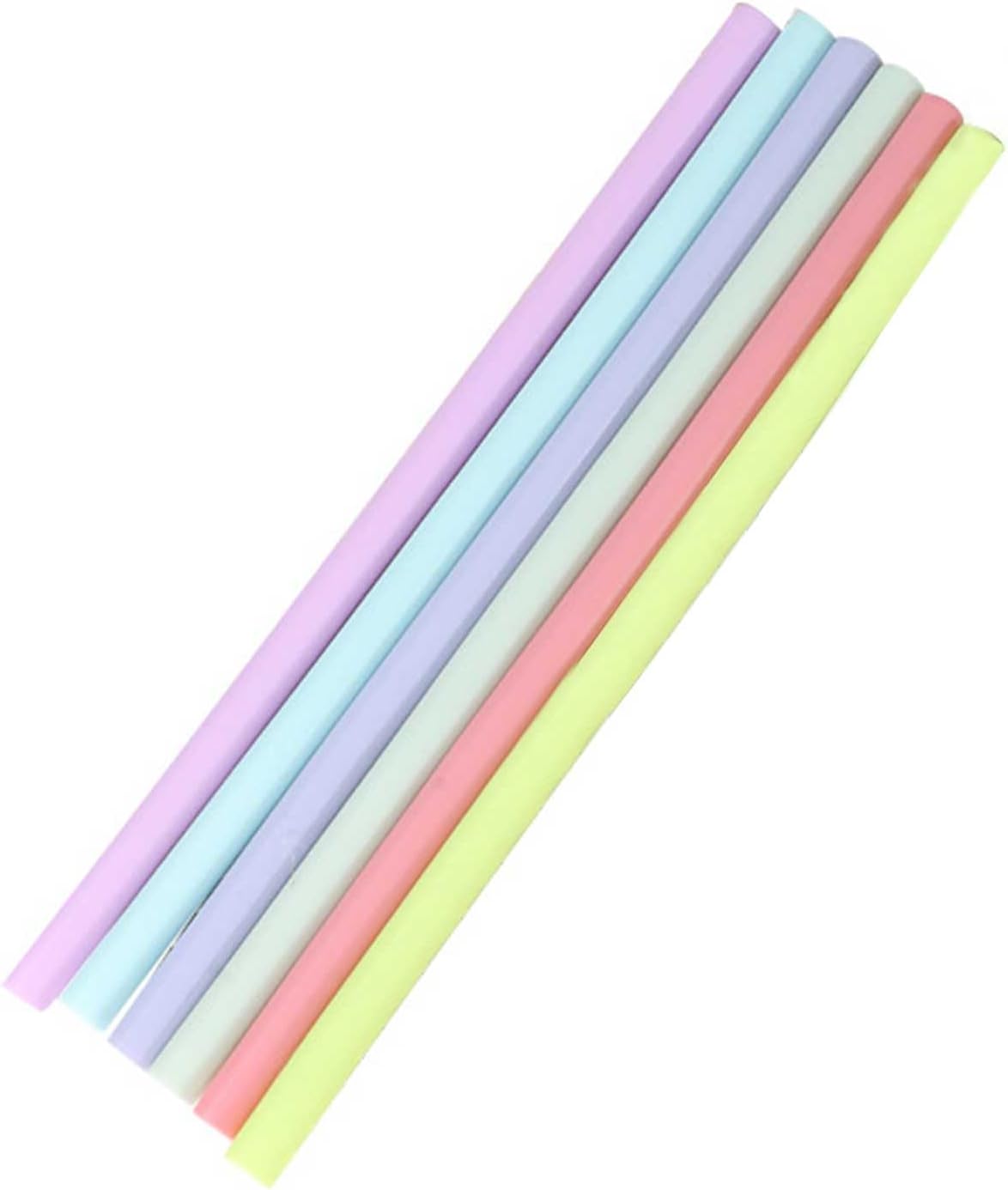 Reusable Silicone Straw, 6 Pcs Colorful Washable Food Grade Silicone Straw with Straw Cleaner