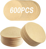 Disposable Replacement Coffee Paper Filters, 600 Counts 64mm Natural Unbleached Disposable Coffee Paper Filter for Aeropress Espresso Maker