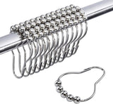 24 PCS Shower Curtain Ring Hooks, Stainless Steel Double Glide Bathtub Curtain Rings for Shower Curtain Rods