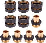 10PACK 3/4" Garden Hose Quick Connect Set Aluminum Hose Kitchen Faucet Connector Kit Thread Fittings Male Female Adapter 5 Pairs (5 Male Connects + 5 Female Connects)
