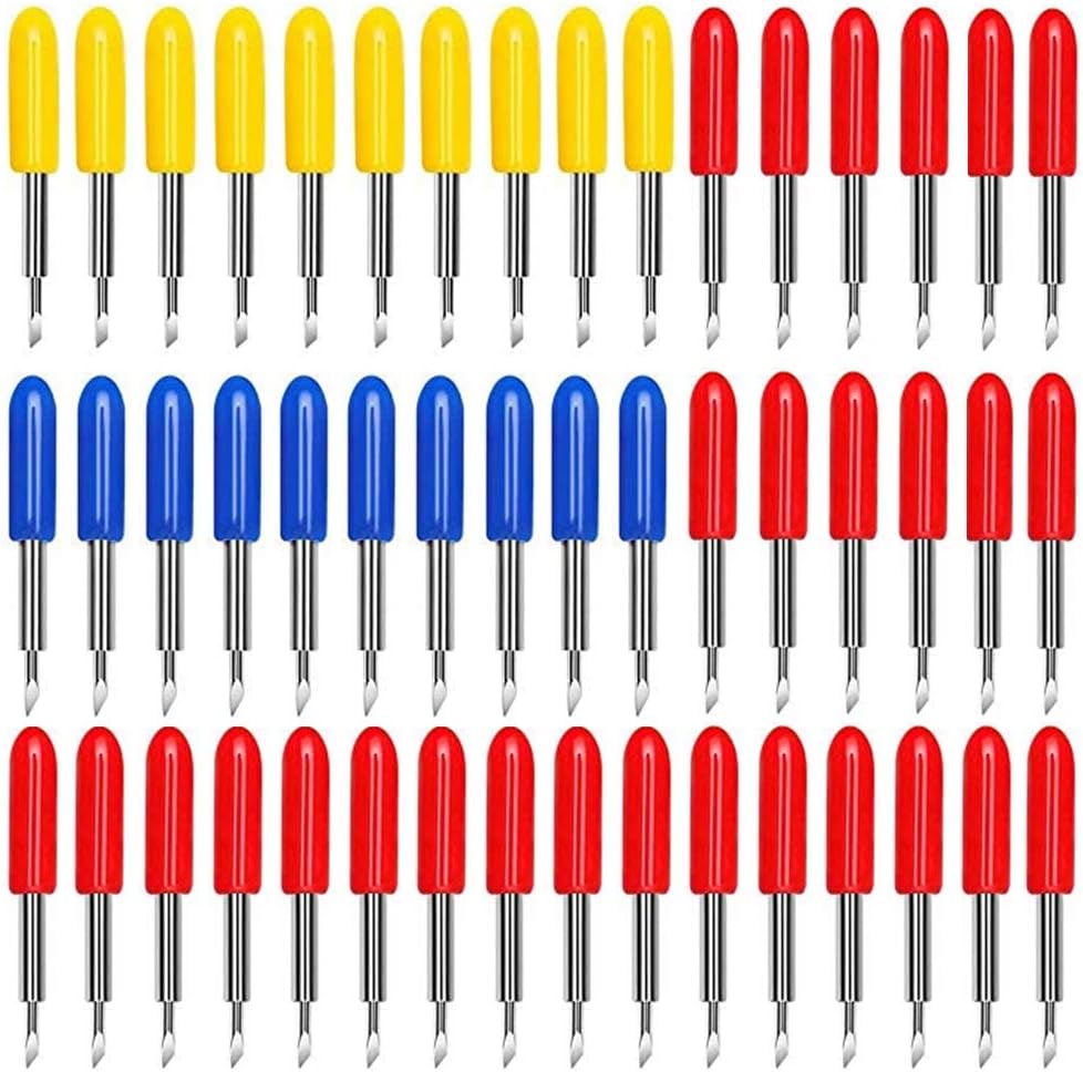 40PCS Replacement Blades for Explore Air/Air 2 Vinyl Cutting Machines, 20PCS 45° Standard + 10PCS 30° + 10PCS 60° Deep Cut Vinyl Fabric Cutting Blades Replacements