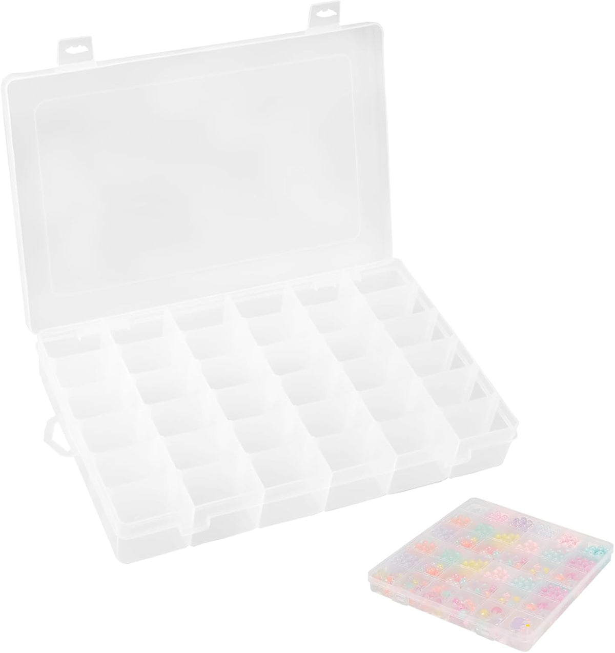 36 Grids Plastic Organizer Storage Container Box, Clear Removable Grid Box Organizer for Jewelry Tackle Crafts Earring Cosmetics