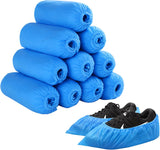 Shoe Covers Non Slip, 100 Pack (50 Pairs) Extra Thick Disposable Boot Covers, Non Woven Fabric Boot Covers for Indoors, Durable Protector Covers for Men and Women (Blue)