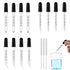 Eye Dropper Glass Pipette 12 Pcs 1ml, Calibrated Capacity Droppers with Measurements 4 Bent, 4 Ball & 4 Straight Tip with 3 Cleaning Brush for Laboratory, Liquid, Essential Oils