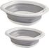 2 Pack Collapsible Wash Basin, Portable Wash Basin with Handles for Kitchen Sink Fruits Vegetables Home Camping Easy Storage (Grey)