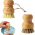 Dish Scrub Brush Dish Scrubber, 2 Packs Natural Bamboo Dish Brush Full Circle Palm Scrub Brush for Cleaning Pots Pans Vegetables (3.12 x 2.2 in)