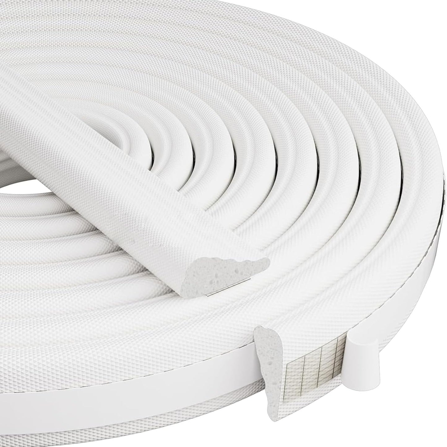 Weather Stripping Door Seal Strip, 16.4 Ft Door Windows Insulation Strip Self Adhesive Draft Stoppers Foam Tape for Doors and Windows Frame Gap Blocker(White)