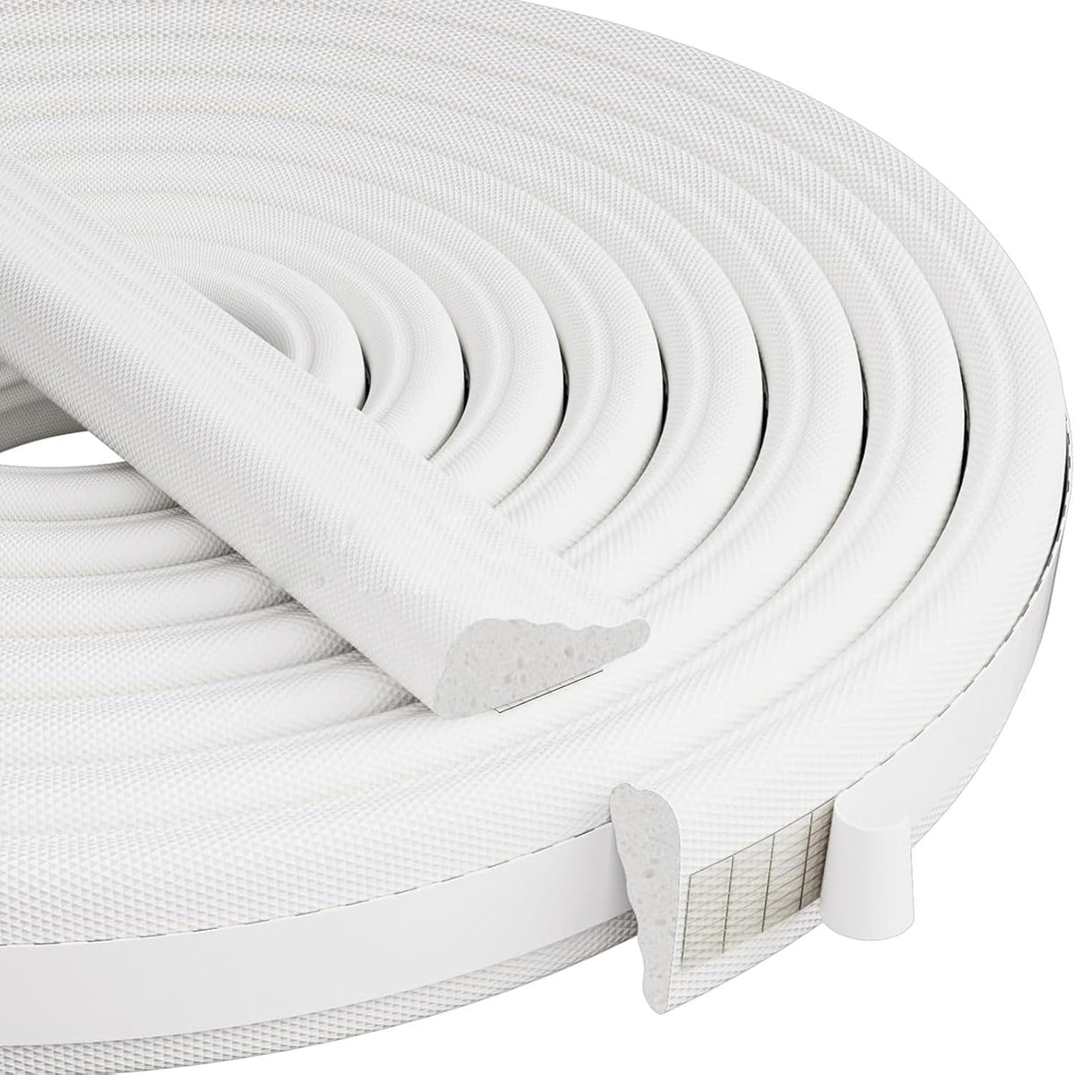 Weather Stripping Door Seal Strip, 16.4 Ft Door Windows Insulation Strip Self Adhesive Draft Stoppers Foam Tape for Doors and Windows Frame Gap Blocker(White)