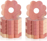 12 Pcs Cedar Blocks for Clothes Storage, Cedar Wood Flowers Rings Natural Aromatic Cedar Accessories for Closets & Drawers