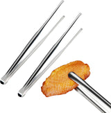 2 Pcs BBQ Kitchen Tongs, Stainless Steel Heat Resistant Tweezer Tongs Utensils for Kitchen Cooking, Grilling