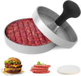 Hamburger Press Patty Maker, 4.6 in Food Grade Aluminum Burger Press, Non-Stick, with 100 Pcs Wax Paper, for Grilling and Cooking