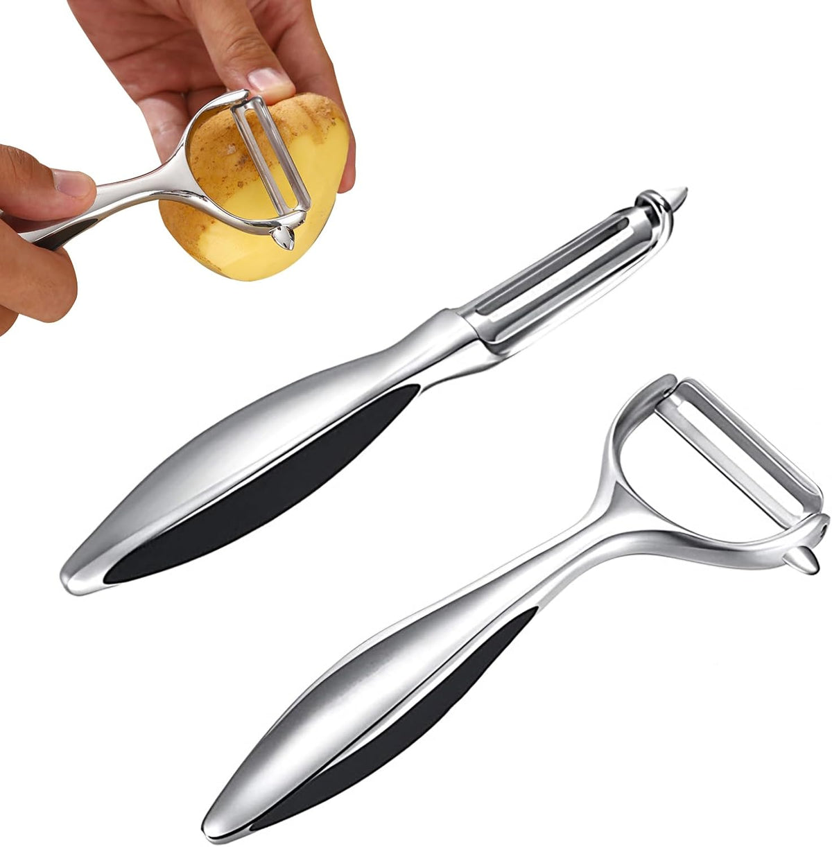 Vegetable Peeler Swivel Potato Peelers, Multifunction Peeler Set, Sharp Stainless Steel Blades and Ergonomic Handle