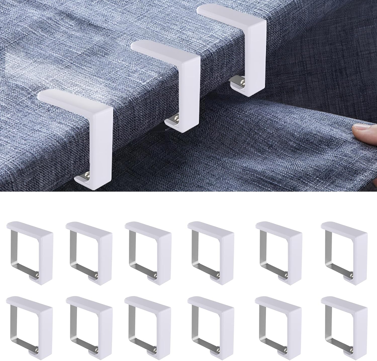12 Pack Tablecloth Clips, Stainless Steel Metal Picnic Table Cloth Clips Table Cover Clamps for Indoor and Outdoor
