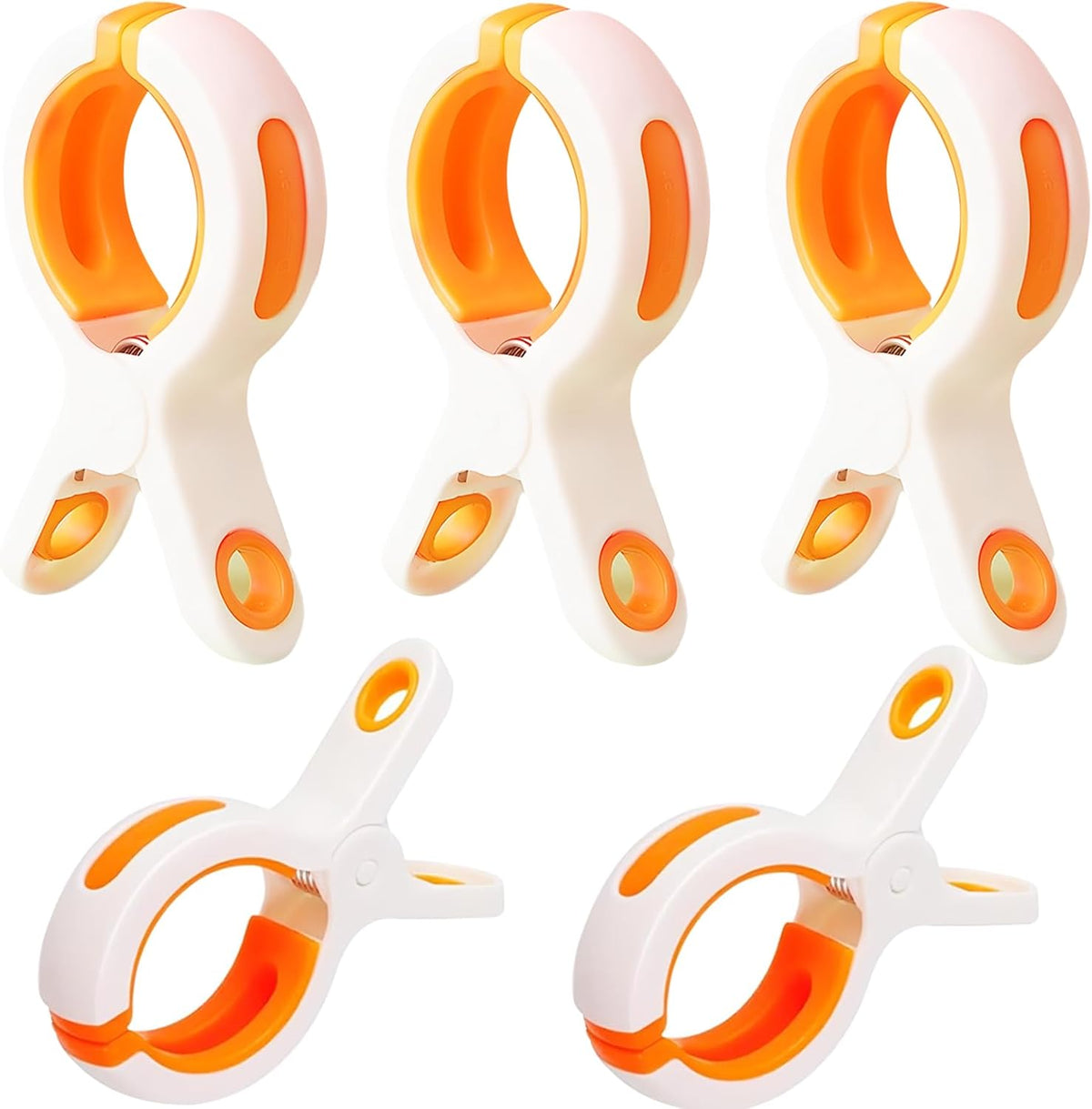5 Pcs Beach Towel Clips for Beach Chairs, Plastic Towel Pegs Towel Holder, Windproof Clothes Pins Outdoor Laundry Clamps
