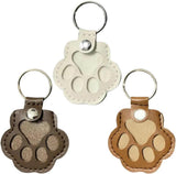 Pet Hair Storage Bag 3pcs Leather Cat Paw Keychain Portable Pet Hair Memorial Keepsake Keyring for Pet Commemorative