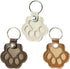 Pet Hair Storage Bag 3pcs Leather Cat Paw Keychain Portable Pet Hair Memorial Keepsake Keyring for Pet Commemorative