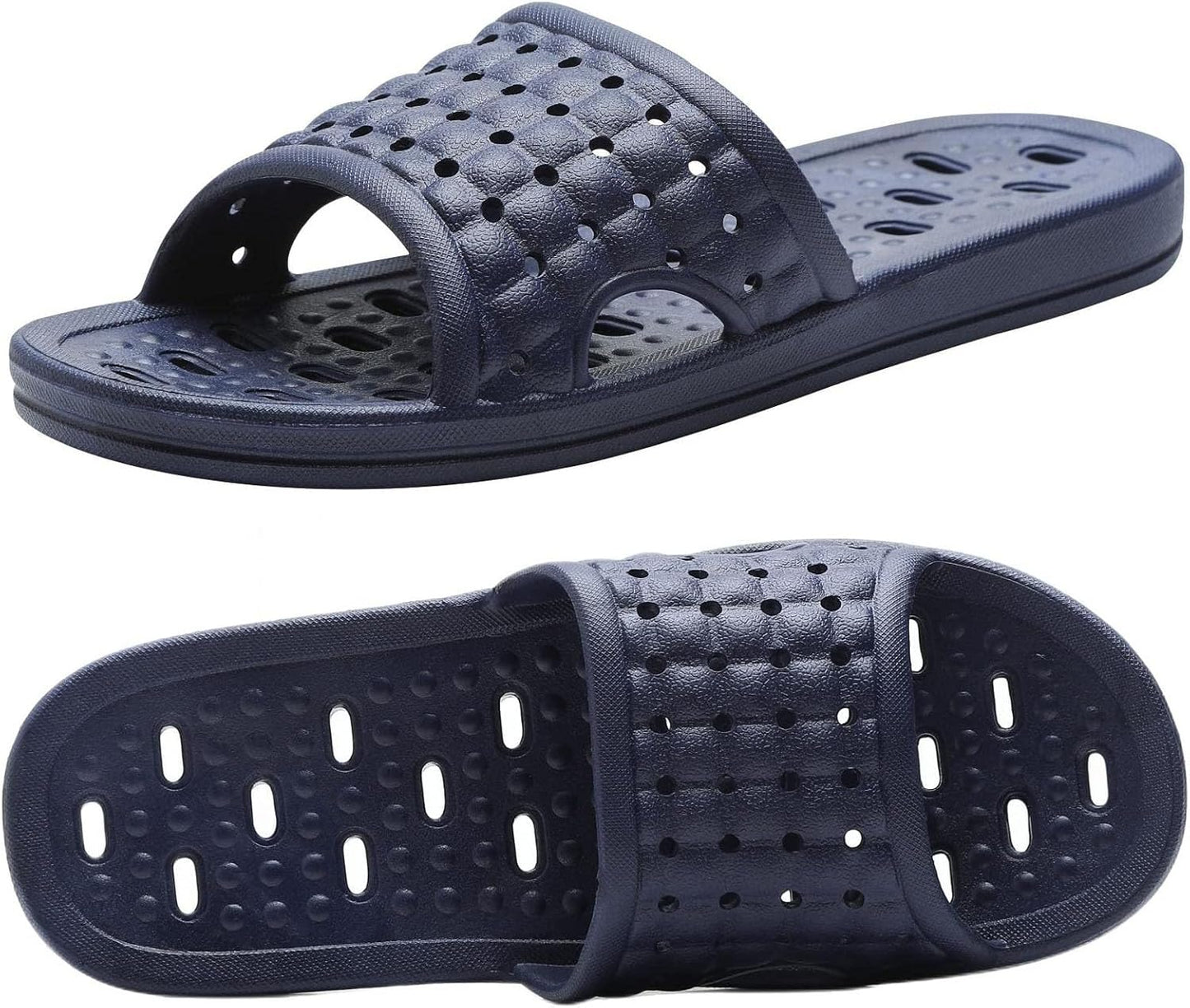 Quick Drying Shower Slippers non-slip Bathroom Slippers Drain Holes Shower Shoes for Women and Men Dorm pool gym