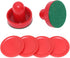 Air Hockey Pushers & Pucks Set, 60mm Mini Goal Handles Paddles Replacement Accessories for Game Tables - Red As Shown