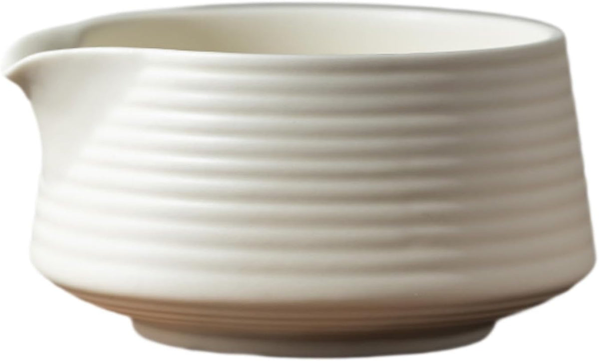 Japanese Matcha Bowl Handmade Matcha Ceremony Matcha Cup with Spout for Restaurant, White