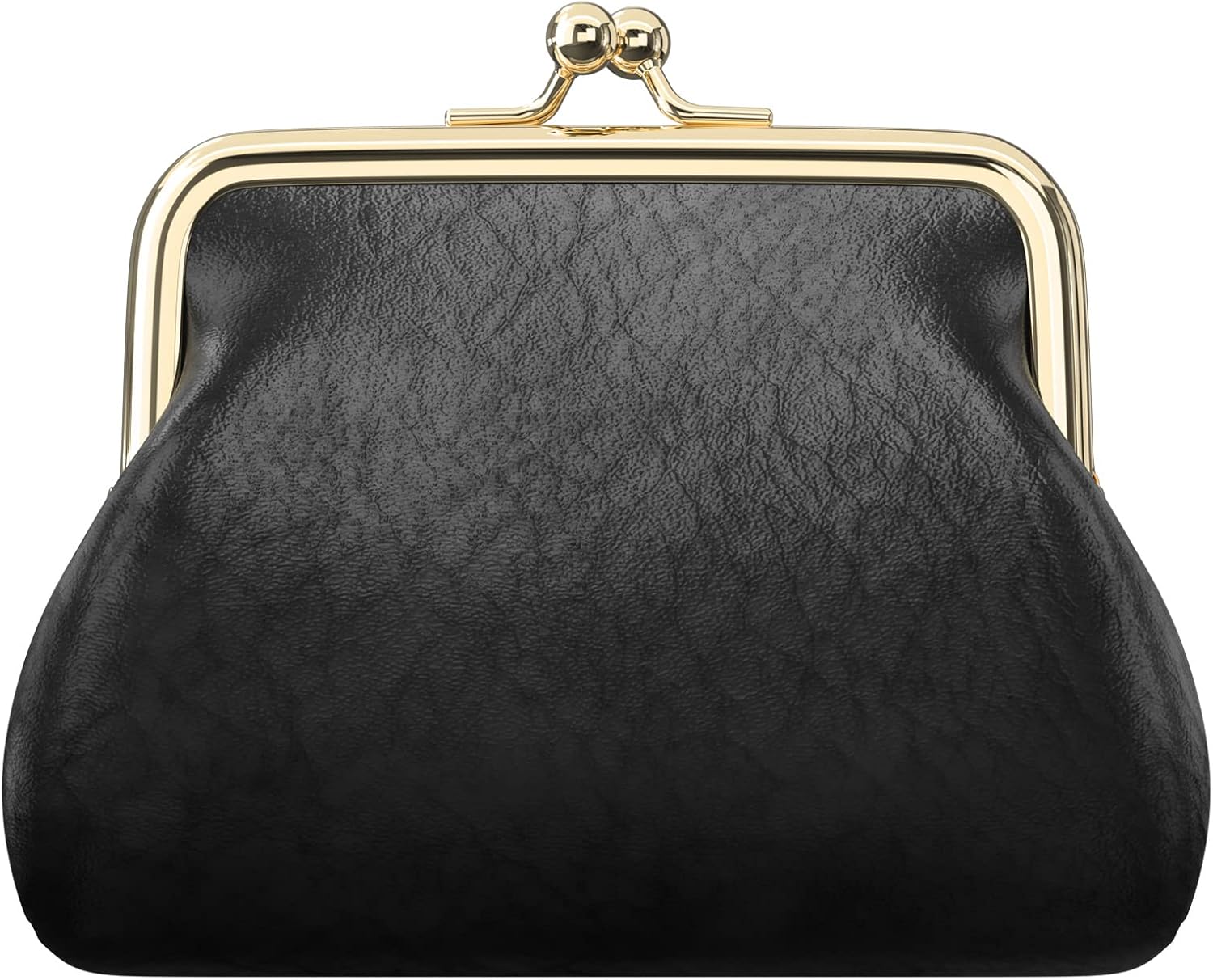 Coin Purse, Small PU Leather Change Purse, Coin Wallet with Clasp, Car Change Holder Pouch for Woman Men Kids Girls, Black