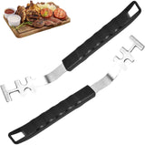 Stainless Steel Grill Grate Lifter Tool,Anti-Scald Grill Grate Tool for Charbroil Grill and More BBQ Supplies,27.4 cm, 2-Pack, Black Handle