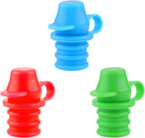 3pcs Silicone Water Bottle Top Spouts, No Spill Baby Food Pouch Toppers With Handle, Spout Adapter for Toddlers Kids Travel Essentials, Leak-Proof, BPA-Free