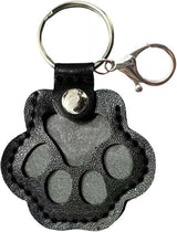 Pet Hair Keepsake Box for Dog, Pets Hair Storage Pouch Fur Memorial Keyring for Pet Commemorative,Dog Cat Paw Shape Leather Keychain Pendant