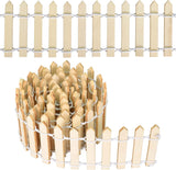 Miniature Wooden Fence, 35 Inch Fairy Garden Fence Ornament Fence for Dollhouse Miniature Garden Fairy Garden Succulent Plant Pot Micro Landscape DIY Diorama DIY Crafts Project (Wood color)
