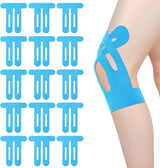 15pcs Precut Kinesiology Tape for Knees, Breathable & Waterproof Pre Cut Sport Tape Running Accessories Elastic Muscle Athletic Physio Kinetic Sticker Strips for Knee Stability and Muscle Support