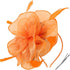 Fascinators Hat for Women Tea Party,Orange Feather Mesh Flower Fascinator with Headband and Clip Wedding Tea Party Derby Fascinator Hats