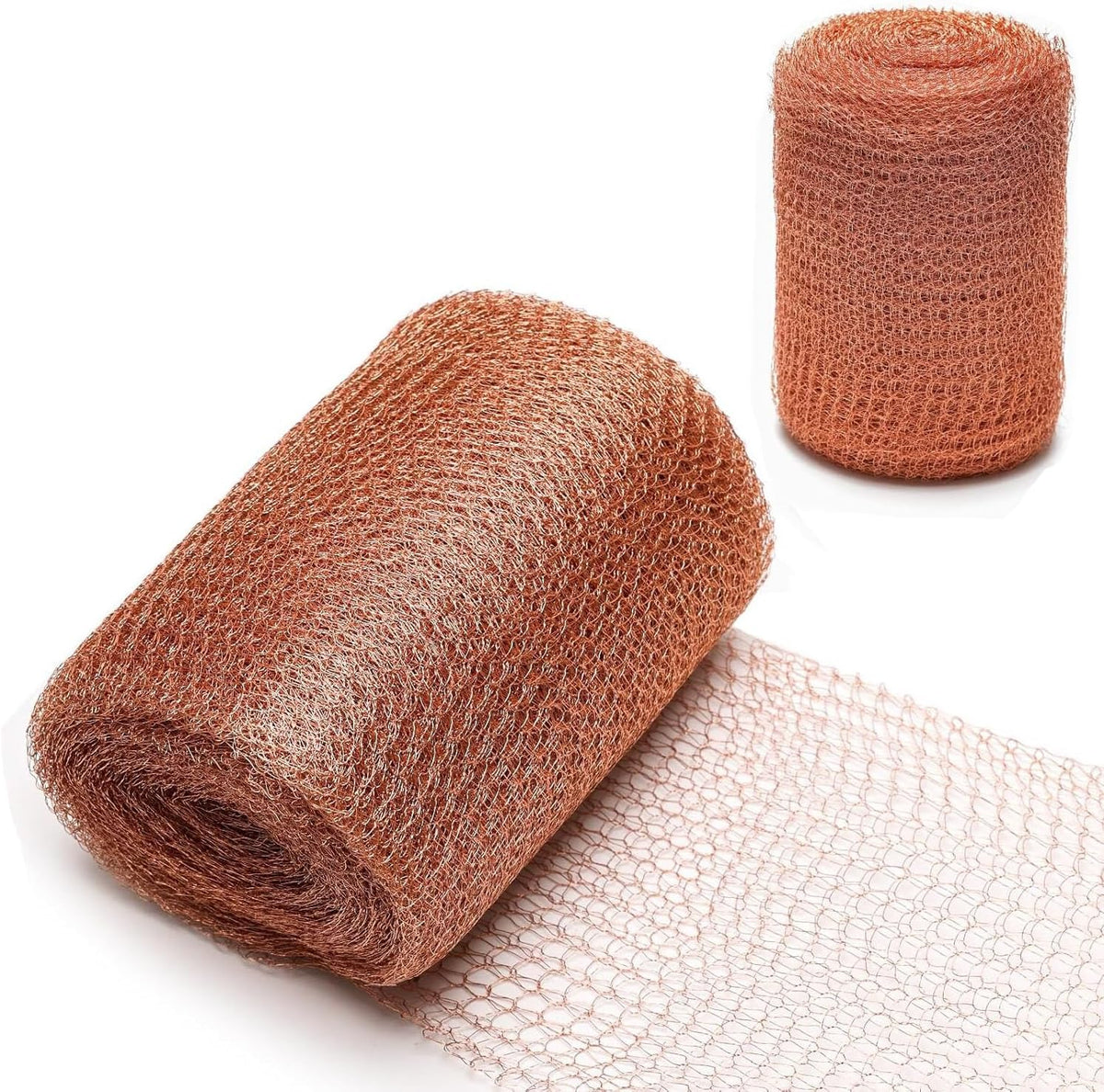 Copper Mesh Roll,Gap Blocker for Building Hole,Knitted Pure Copper Mesh Blocker for Mouse, Birds, Snail, Bat,DIY Fill Fabric,Protect Saplings&Seeds,Rodent Stopper Mesh for Home, Garden (20FT/6M)